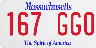 MA license plate 167GG0