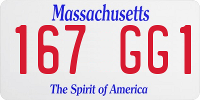 MA license plate 167GG1