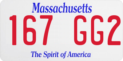 MA license plate 167GG2