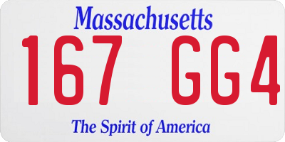 MA license plate 167GG4