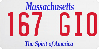 MA license plate 167GI0