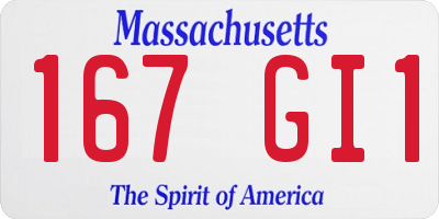 MA license plate 167GI1