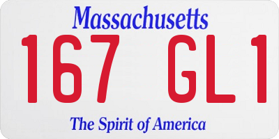 MA license plate 167GL1