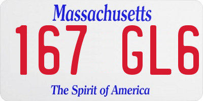MA license plate 167GL6