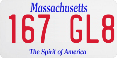 MA license plate 167GL8