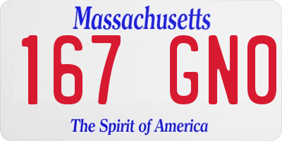 MA license plate 167GN0
