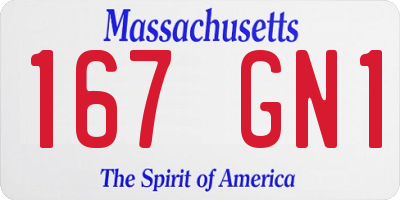 MA license plate 167GN1