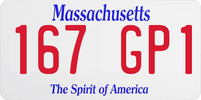 MA license plate 167GP1