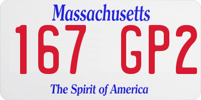 MA license plate 167GP2