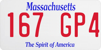 MA license plate 167GP4