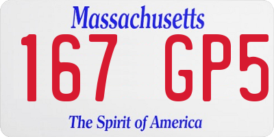MA license plate 167GP5