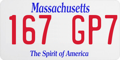 MA license plate 167GP7