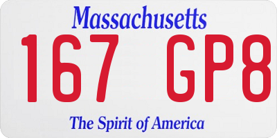 MA license plate 167GP8