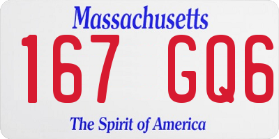 MA license plate 167GQ6