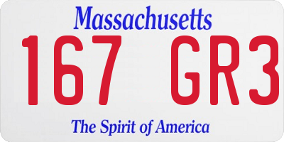 MA license plate 167GR3