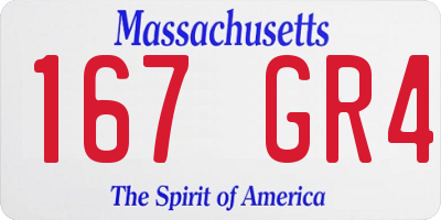 MA license plate 167GR4