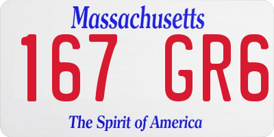 MA license plate 167GR6