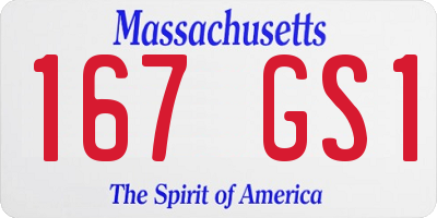 MA license plate 167GS1