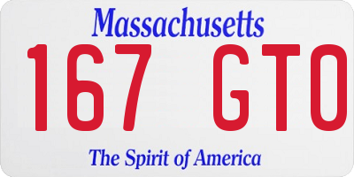 MA license plate 167GT0
