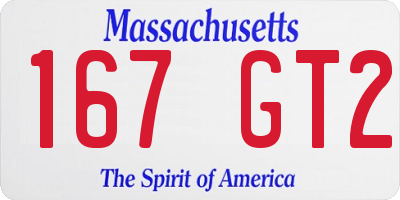 MA license plate 167GT2