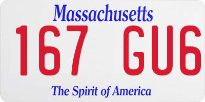 MA license plate 167GU6