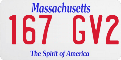 MA license plate 167GV2