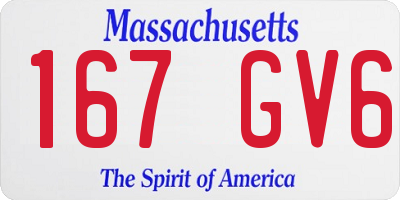 MA license plate 167GV6