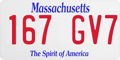MA license plate 167GV7