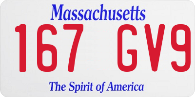 MA license plate 167GV9