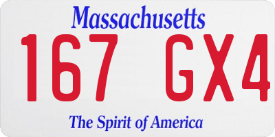 MA license plate 167GX4