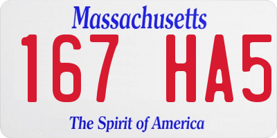 MA license plate 167HA5