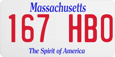 MA license plate 167HB0