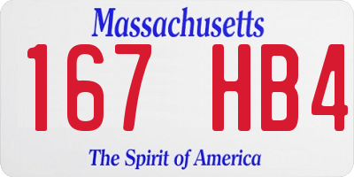MA license plate 167HB4