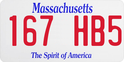 MA license plate 167HB5