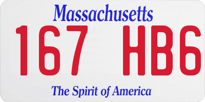 MA license plate 167HB6