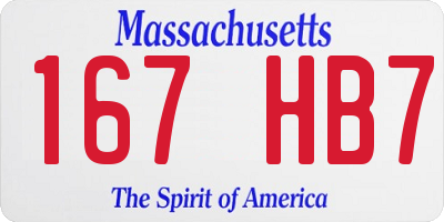 MA license plate 167HB7