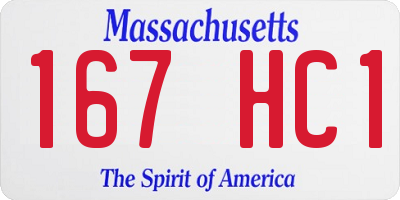 MA license plate 167HC1