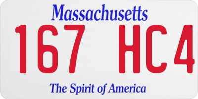 MA license plate 167HC4