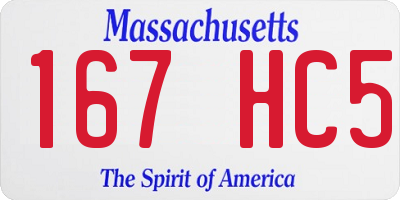 MA license plate 167HC5
