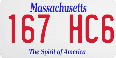 MA license plate 167HC6