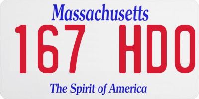 MA license plate 167HD0