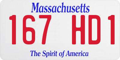MA license plate 167HD1