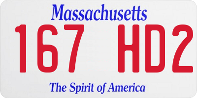 MA license plate 167HD2