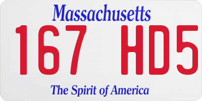 MA license plate 167HD5