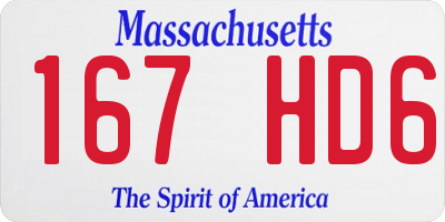 MA license plate 167HD6