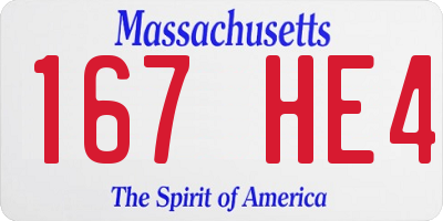 MA license plate 167HE4