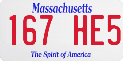 MA license plate 167HE5