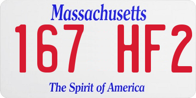 MA license plate 167HF2