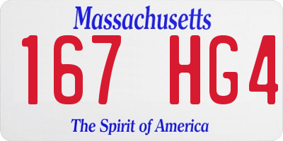 MA license plate 167HG4