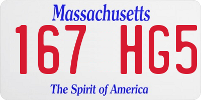 MA license plate 167HG5